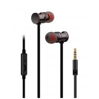 av:link sluchátka In-Ear Magnetic, hands free, černá metalíza