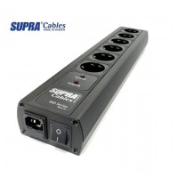 SUPRA  MAINS BLOCK MD06-EU/SP SPC BLACK SWITCH - Silver Edition