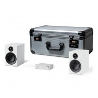 ProJect TRAVEL SET - Praktický audio systém v cestovním / dárkovém balení Stříbro + bílá